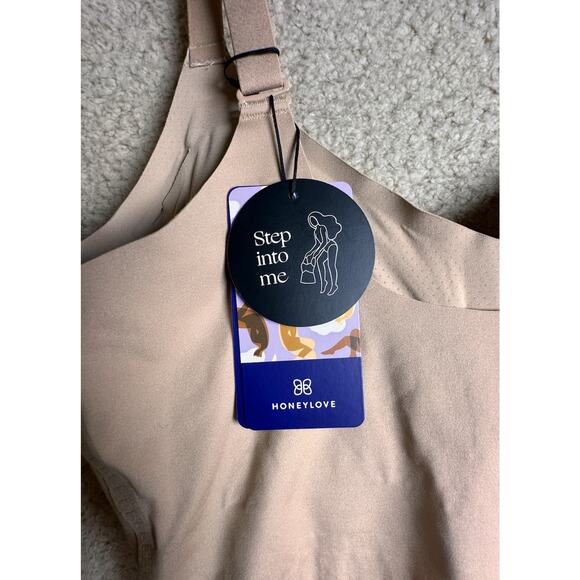 NWT HoneyLove PETITE Liftwear Cami Bodysuit Sand Shapewear Beige Compression XL‎ - Picture 10 of 15